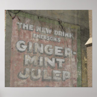 Póster Rótulo Ginger-Mint Julep