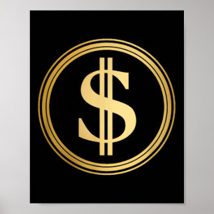 Póster Rótulo Golden Dollar, p. ej. 4 de julio Trump 47 R