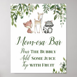 Póster Rótulo Green Woodland Table - Rótulo Momosa Bar 8x