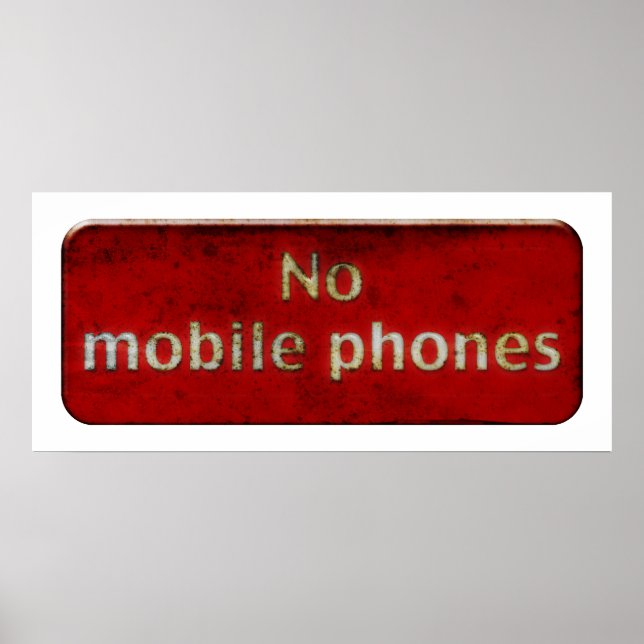 Póster Rótulo Grunge 'NO MOBILE PHONES' - poster inquieta (Frente)