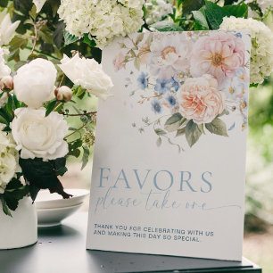Póster Rótulo Hargrove Blue Floral Favors