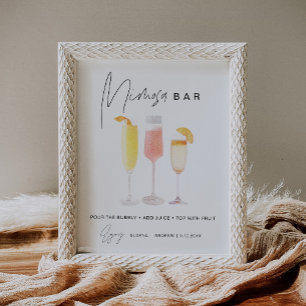 Póster Rótulo HARLOW Minimalista Mimosa Bar