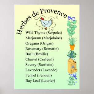 Póster Rótulo Herbs de Provence