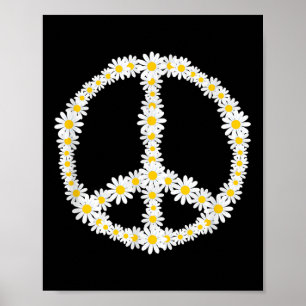 Póster Rótulo hippie florió logo contra la guerra en paz 