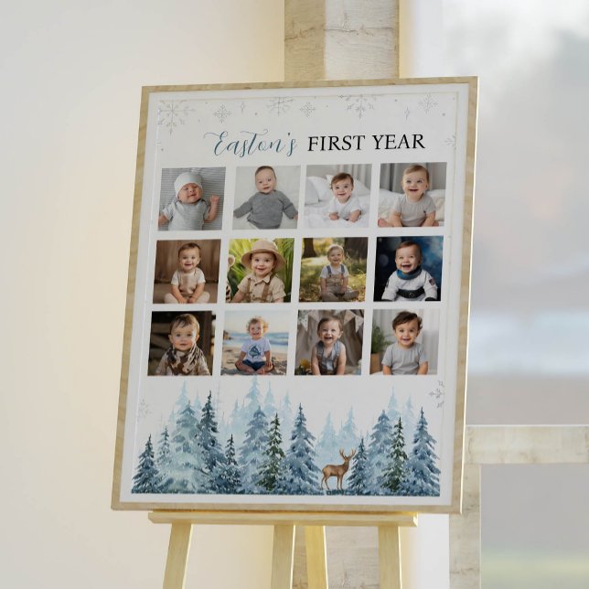 Póster Rótulo hito fotográfico de primer año de copo de n (Subido por el creador)