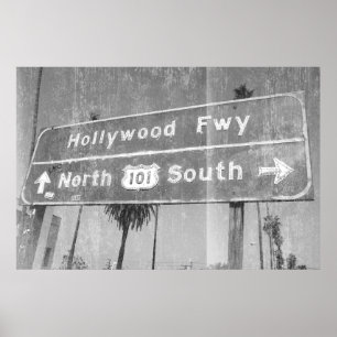 Póster Rótulo Hollywood Freeway