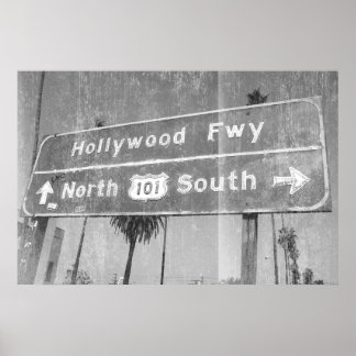 Póster Rótulo Hollywood Freeway
