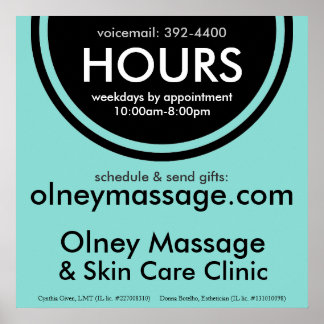 Póster Rótulo Horas de Pequeña Empresa