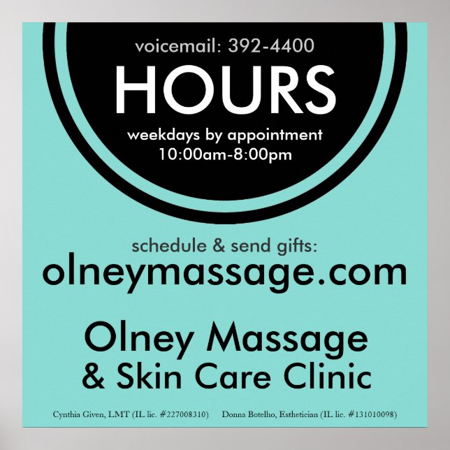 Póster Rótulo Horas de Pequeña Empresa (Frente)