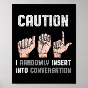 Póster Rótulo Idioma Aparato Conciencia Sorda ASL Regalo 
