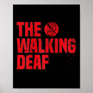 Póster Rótulo Idioma entrenador Deaf Awareness Gift Negro