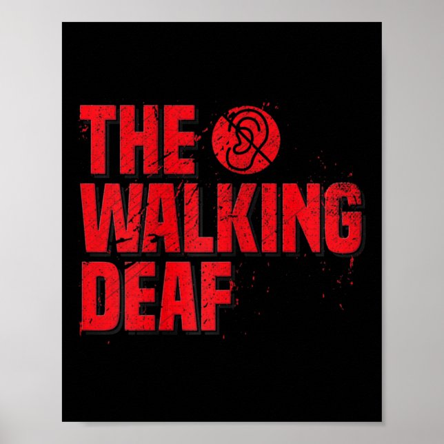 Póster Rótulo Idioma entrenador Deaf Awareness Gift Negro (Frente)