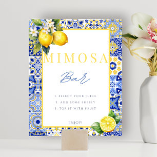Póster Rótulo italiano Lemon Bridal Shower Mimosa Bar Pos
