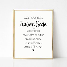 Póster Rótulo italiano Soda Bar