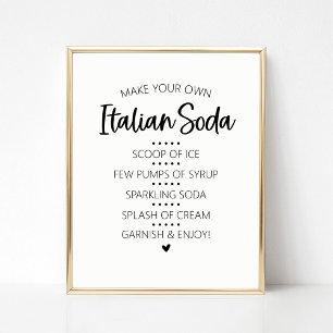 Póster Rótulo italiano Soda Bar