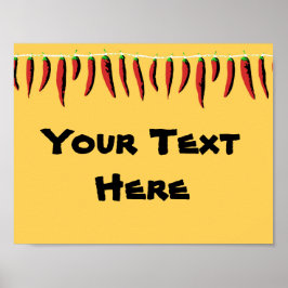 Póster Rótulo Jalapeno Fiesta