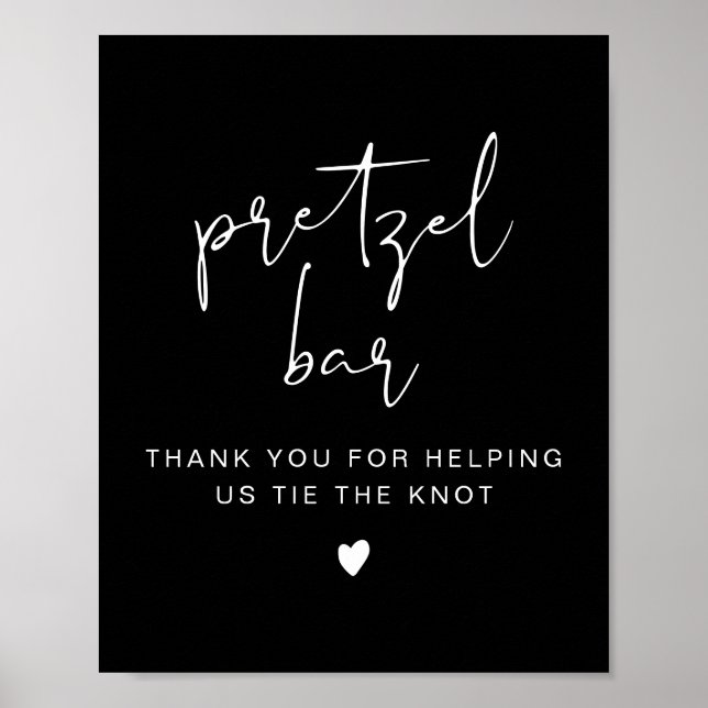 Póster RÓTULO JOVI Edgy Minimalista Black Pretzel Bar (Frente)