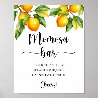 Póster Rótulo Lemon Baby Shower Momosa Bar