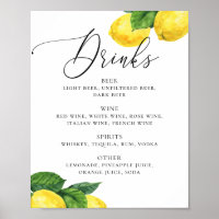 Rótulo Lemon Drinks | Bar Citrus Botanical Boda