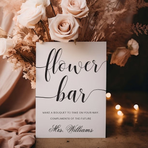 Póster Rótulo Leyton Modern Minimal Flower Bar