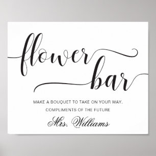 Póster Rótulo Leyton Modern Minimal Flower Bar