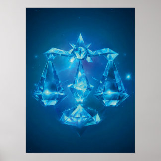 Póster Rótulo Libra Zodiac