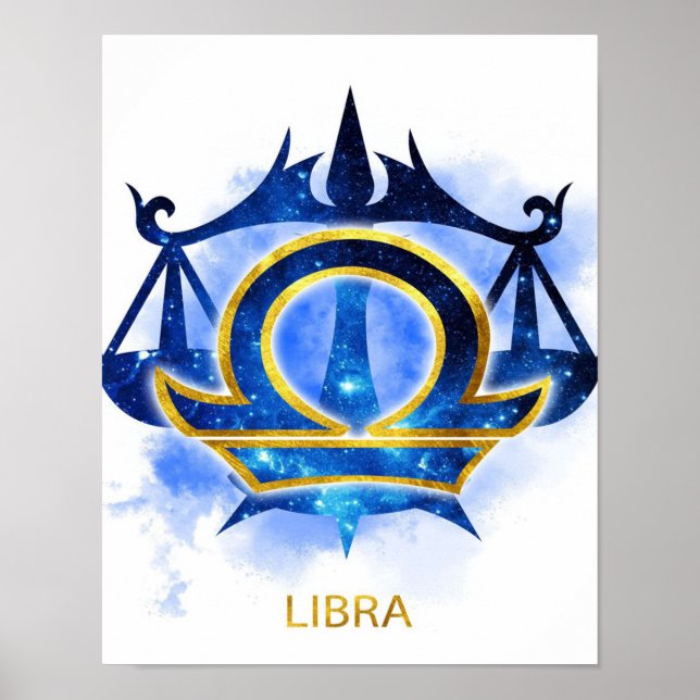 Póster Rótulo Libra Zodiac - Gracioso regalo de amante de (Frente)