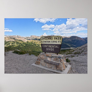 Póster Rótulo Loveland Pass, Colorado