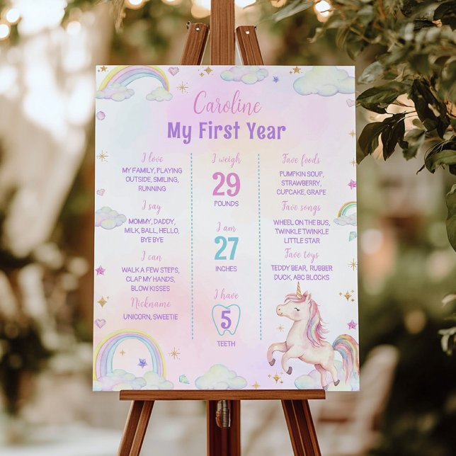 Póster Rótulo mágico de primer año de unicornio (Subido por el creador)