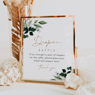 Póster RÓTULO MAREE Greenery Diaper Raffle