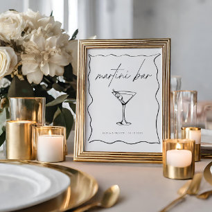 Póster Rótulo Martini Bar Ilustracion con caprichos a man