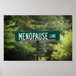 Póster Rótulo Menopause Lane para una buena risa