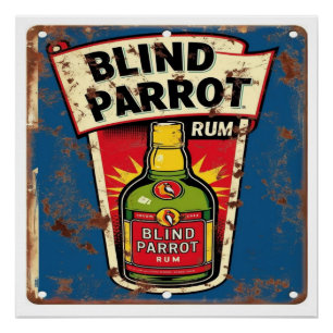 Póster Rótulo Metalizado con problemas viejos de loro cie