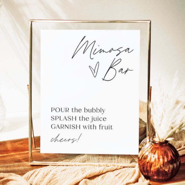 Póster Rótulo minimalista Mimosa Bar | Moderno Bar Mimosa (Subido por el creador)