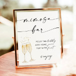 Póster Rótulo minimalista Mimosa Bar | Rótulo Bridal Show<br><div class="desc">Este Rótulo Mimosa Bar cuenta con una caligrafía minimalista muy moderna,  perfecta para ver en su ducha o en la estación de eventos. El texto y los colores de fondo son completamente editables —> haga clic en el botón "Personalizar más adelante" para editar!</div>