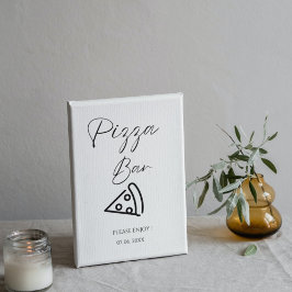 Póster Rótulo minimalista Pizza Bar Pizza Cena de ensayo