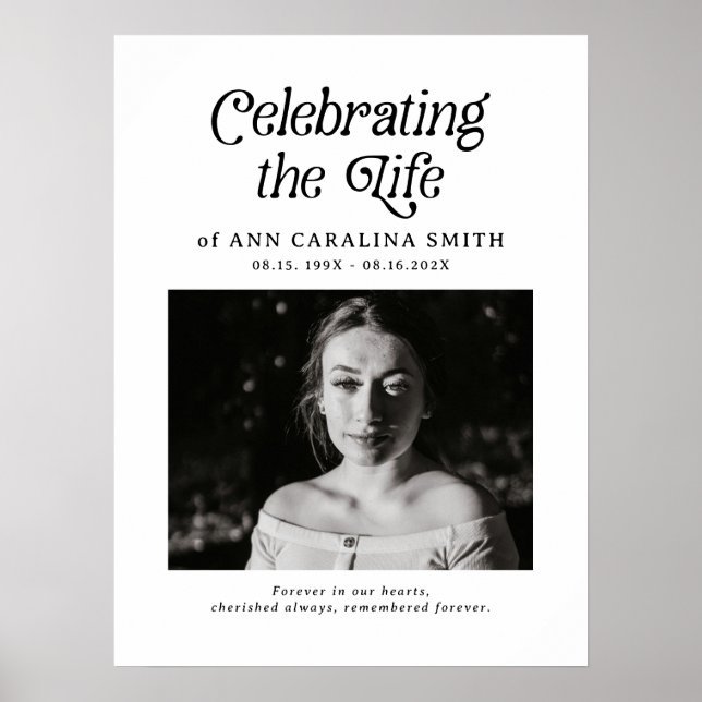 Póster Rótulo mínimo de la Orden de Funeral Retro del Ser (Frente)