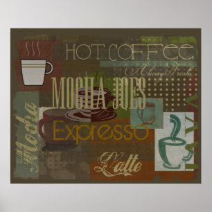Póster Rótulo Mocha Joes Cafe