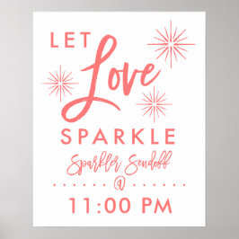 Póster Rótulo moda Lettered Sparkler Sendoff | Coral