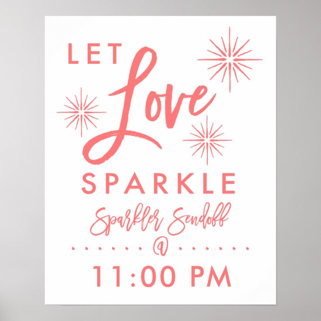Póster Rótulo moda Lettered Sparkler Sendoff | Coral (Frente)