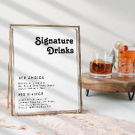 Póster Rótulo moderno con letras retro para bebidas con f<br><div class="desc">Este moderno letrero de bebidas con grabado retro es perfecto para su boda de verano bohemio vintage único y moderno. La letra es un elegante tipo de letra negro de moda 70, que da a este diseño un diseño clásico minimalista de vibraciones hippie. Puede agregar sus propios gráficos o imágenes...</div>