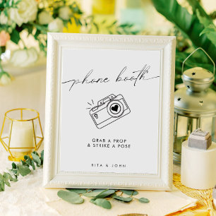 Póster Rótulo moderno de Boda de foto Minimalista