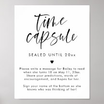 Rótulo moderno de la cápsula del primer cumpleaños