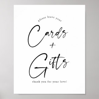 Póster Rótulo moderno de tarjetas y regalos de Baby Showe