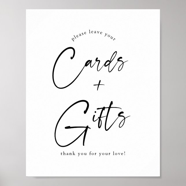 Póster Rótulo moderno de tarjetas y regalos de Baby Showe (Frente)