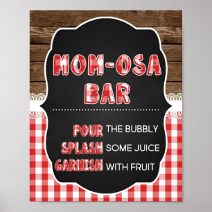 Póster Rótulo Momosa Bar - Red Baby Q