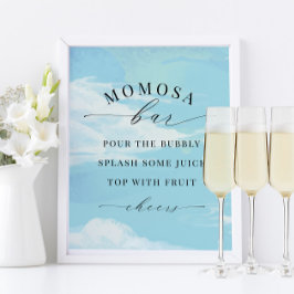 Póster Rótulo Momosa Bar Sky Clouds Blue Baby Shower
