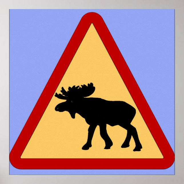 Póster Rótulo Moose (Elk) Road (Frente)