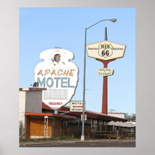 Póster Rótulo Motel Apache, Tucumcari, Nuevo México