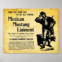 Póster Rótulo Mustang Liniment de México